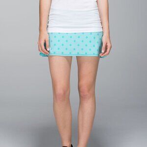 Lululemon Pace Setter Skirt Angel Blue Stripe Dot Tonka 10